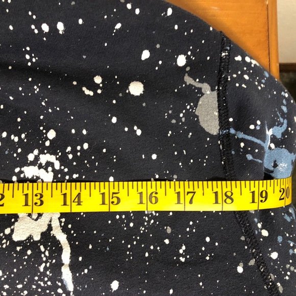 Abercrombie & Fitch Mens Large Blue White Paint Splatter Pullover Hoodie Art Y2K - Picture 14 of 15